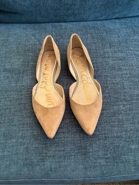 Sam Edelman Tan Suede Pointed D'Orsay Flats